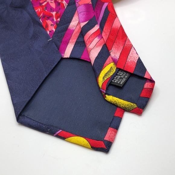Giorgio Redaelli Gorgeous Colorful Floral Design Silk Tie. Made in Italy - Picture 6 of 9